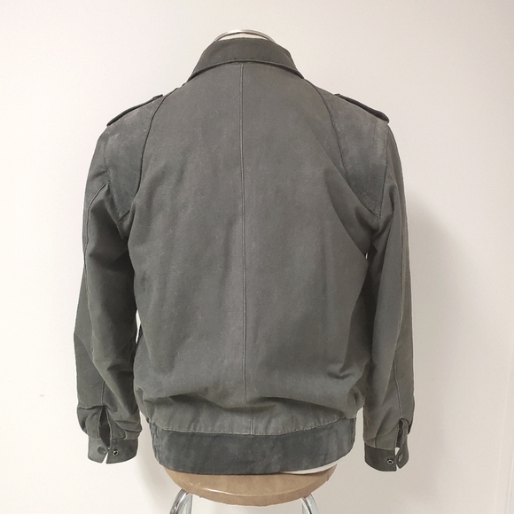 (SOLD) 80s Grey Leather Jacket - Picture 4 of 8